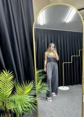 İp Askılı Koyu Gri Tulum