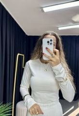 Parmak Geçmeli Beyaz Body✨