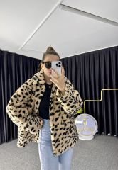 Leopar Peluş Mont